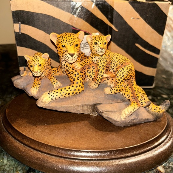 South African Cheetah Family Figurine